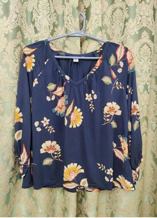 Стильная блузка топ old navy blue floral top4 фото