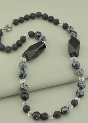 Буси агат,обсидіан,лава 61 см.