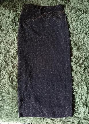 Спідниця облягаюча чорно-золотиста міді limited edition2 фото