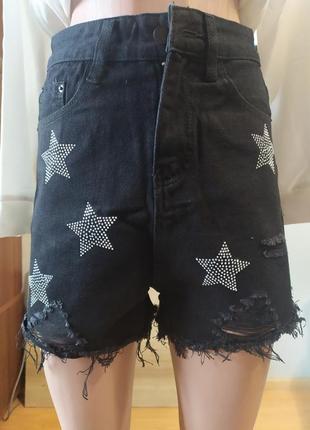 Джинсовые шорты с,м,л.-черные,с,м-графит.