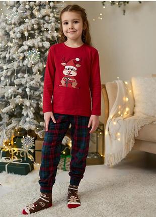 Піжама для дівчинки з штанами новоричний олень 149421 фото