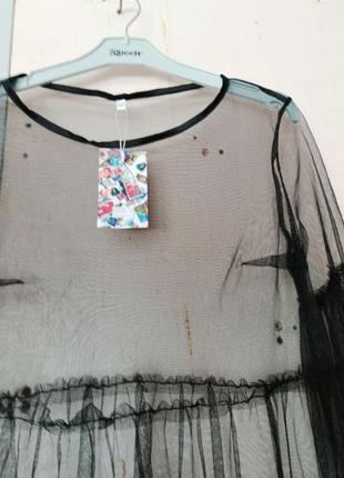 Сітка сукня прозора з воланами накидка на купальник4 фото