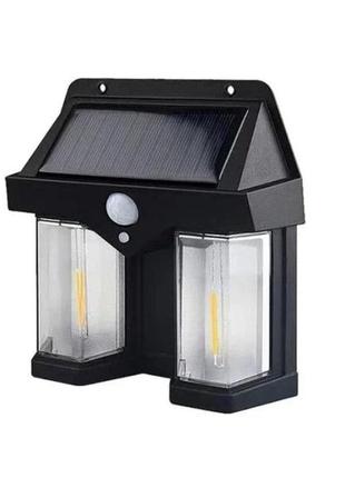 Фонарь на солнечной батарее с датчиком движения solar wall lamp coba cb-2283 фото