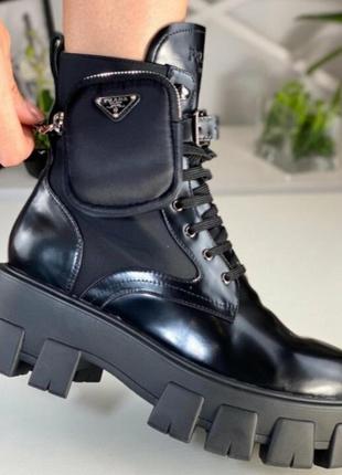 Черевики, люкс якість, ексклюзив,на тракторній підошві,prada, розмір 36.