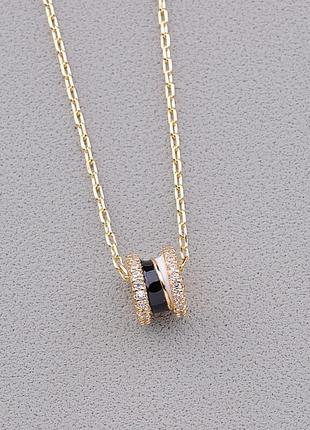 Подвеска   из ювелирного сплава xuping не темнеет  фианит 46 см.  позолота 18к