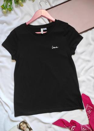 Базовая черная футболка хлопковая с надписью к короткому рукаву с круглым вырезом и короткими рукавами удлиненная кофта женская3 фото