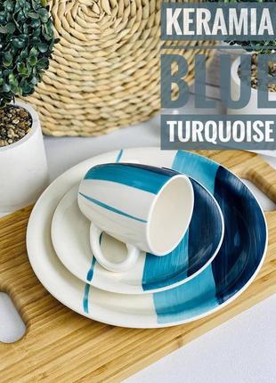 Сервиз столовый 16 предметов meramia blue turquoise 💙2 фото