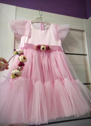 Нарядное платье для девочки (размер 104-134)7 фото