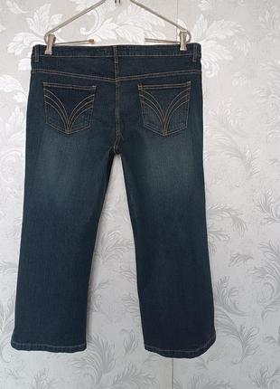 Р 16 / 50-52 синие джинсовые капри бриджи большой размер  стрейчевые tu4 фото