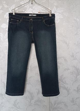 Р 16 / 50-52 синие джинсовые капри бриджи большой размер  стрейчевые tu2 фото