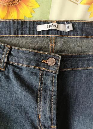 Р 16 / 50-52 синие джинсовые капри бриджи большой размер  стрейчевые tu6 фото
