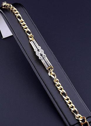 Оригинальный браслет   xuping не темнеет  фианит 20 см.  позолота/родий