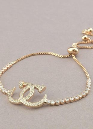 Оригинальный браслет   saiya  фианит 17 см.  позолота 18к