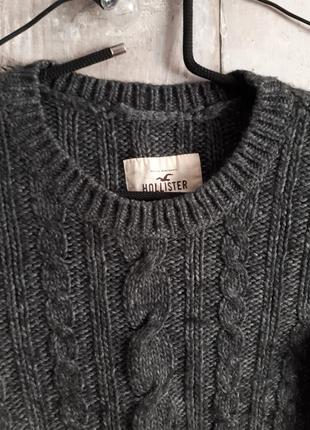 Hollister сірий светр вовняний p s m2 фото