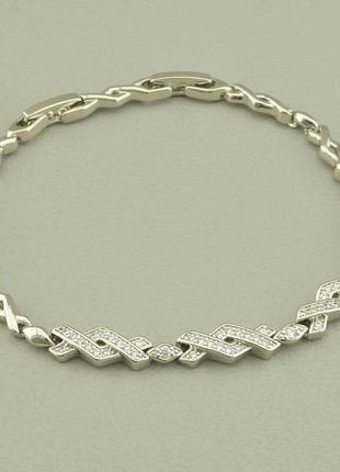 Оригинальный браслет   xuping  фианит 17 см.  родий