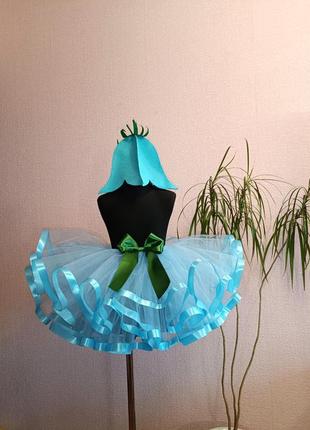 Карнавальный костюм цветочка колокольчиков голубой 4-7 р.1 фото