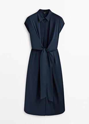 Темно-синя сукня massimo dutti