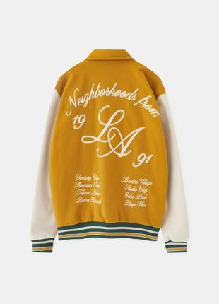 Фетровая куртка с вышивкой pull &amp; bear (р. l)