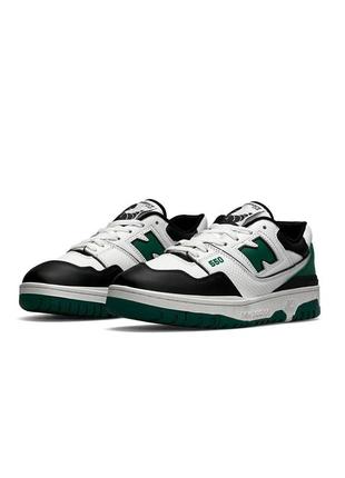 Мужские кроссовки new balance 550 low white green black