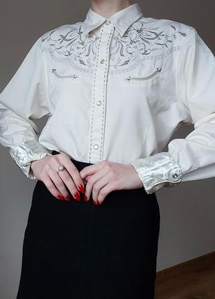 Вінтажна ковбойськв блуза з вишивкою roger's2 фото