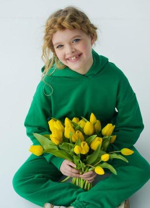 Спортивний костюм якісна трьохнитка не кашлатиться для дівчинки oversize unisex family look