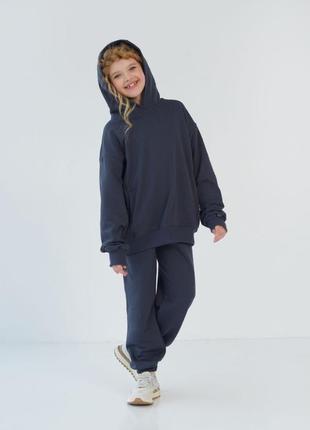 Спортивний костюм якісна трьохнитка не кашлатиться для дівчинки oversize unisex family look