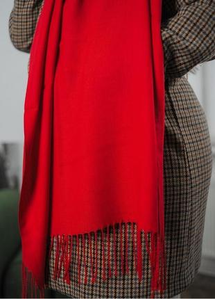 Шарф мягкий теплый стильный кашемир женский базовый разные цвета однотонный 200*70 см
