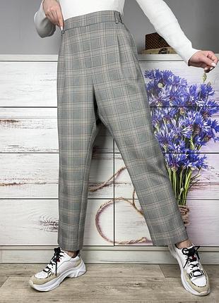 Брюки в клетку при высокой посадке 1+1=3