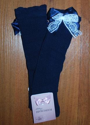 Синие ажурные гольфы подколенники р. 5, 13 ucs юск белый кружевной бант