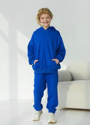 Спортивний костюм якісна трьохнитка не кашлатиться для дівчинки oversize unisex family look2 фото