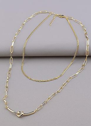 Подвеска   из ювелирного сплава xuping не темнеет  фианит 34 см.  позолота 18к  лимонная