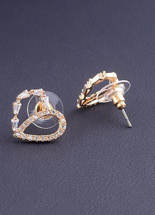 Серьги оригинальные сережки стильные big dipper  фианит  позолота 18к