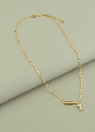 Подвеска   из ювелирного сплава xuping не темнеет  фианит 40 см.  позолота 18к