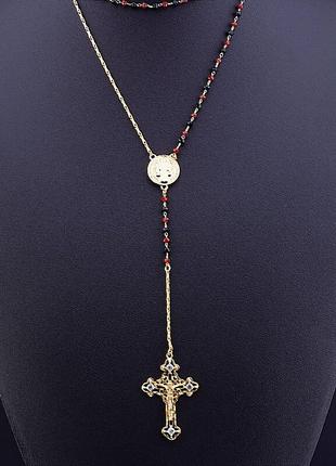 Подвеска   из ювелирного сплава xuping не темнеет  агат 70 см.  позолота 18к2 фото