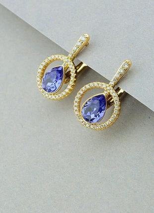 Сережки 'xuping' swarovski (позолота 18 к)