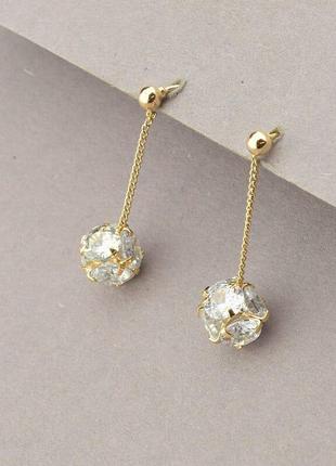 Серьги   из ювелирного сплава xuping не темнеет  фианит  позолота 18к
