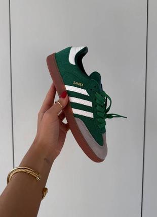 Кроссовки зеленые adidas samba