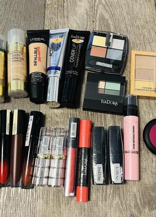 Оригінал лот набір декоративна косметика тональний max factor isadora nyx loreal помада тіні блиск консилер1 фото