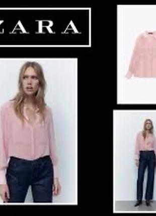 Zara новая бирки 🏷 полупрозрачная рубашка  zara с накладными карманами2 фото