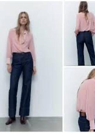 Zara новая бирки 🏷 полупрозрачная рубашка  zara с накладными карманами3 фото