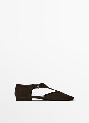 Замшеві туфлі на плоскій підошві massimo dutti.2 фото