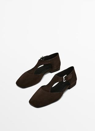 Замшеві туфлі на плоскій підошві massimo dutti.3 фото