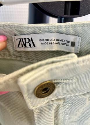 Джинсы zara 38 размер в идеальном состоянии мятного цвета4 фото