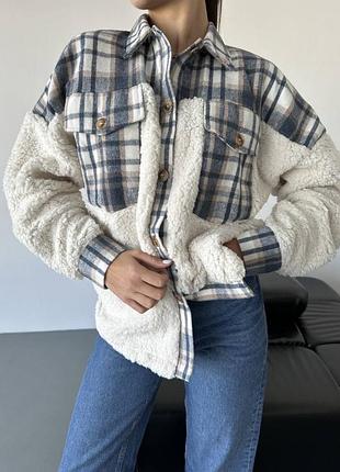 Тепла жіноча сорочка оверсайз тедді хутряна оригінальна
