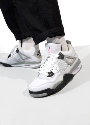 Nike air jordan 4 white/black/grey5 фото