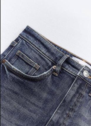 Укорочені розклешоні джинси з необробленим краєм з нової колекції zara розмір м (38)6 фото