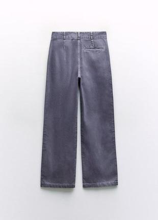 Джинсы широкие серые zara, джинсы палаццо серые тренд 2024 года!!!9 фото