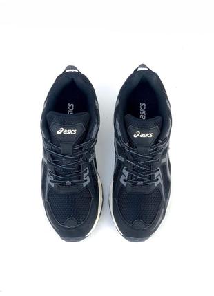 Мужские кроссовки черные с синим в стиле assc asics gel-venture 6 "black/gray"3 фото