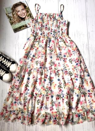 Шыкарное шифоновый легкий сарафан с рюшами george
