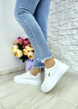 Шкіряні кеди на платформі